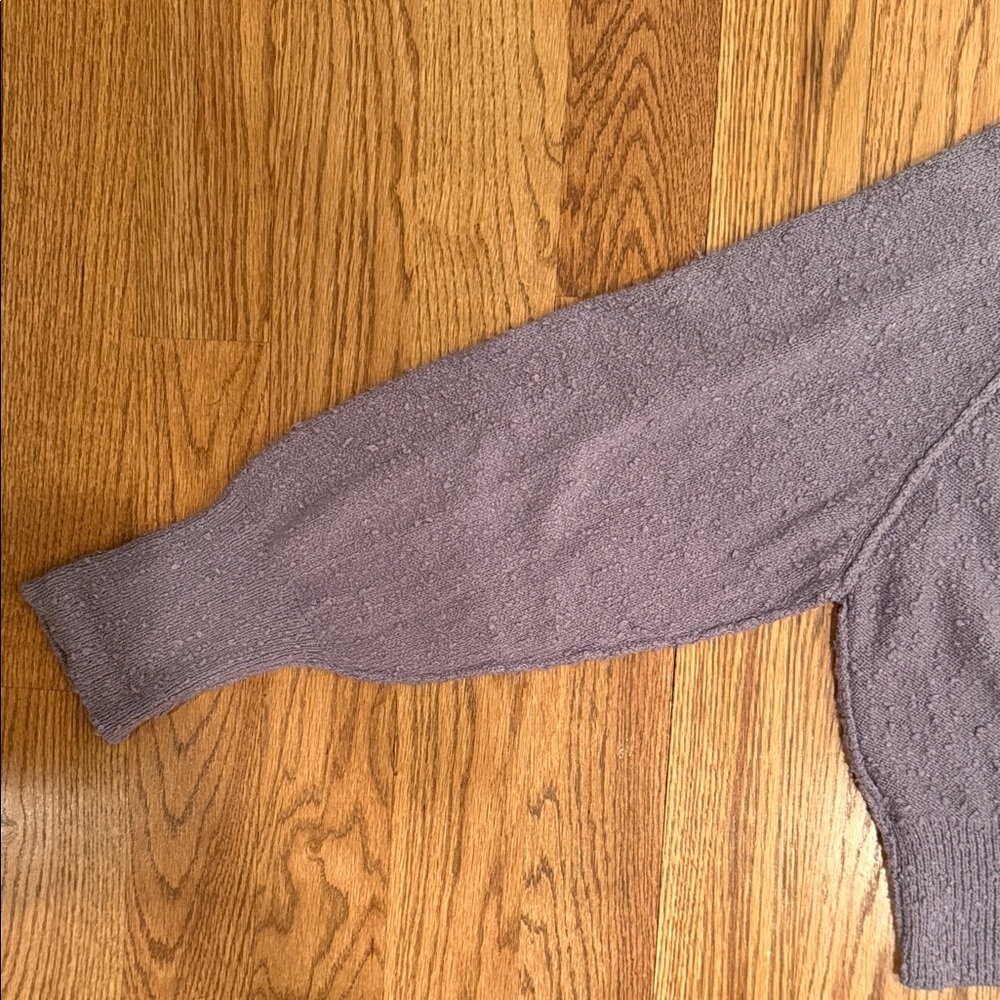 FREE PEOPLE Found My Friend Large Purple Slouchy Oversized Bouclé Hood Cardigan - Picture 12 of 13